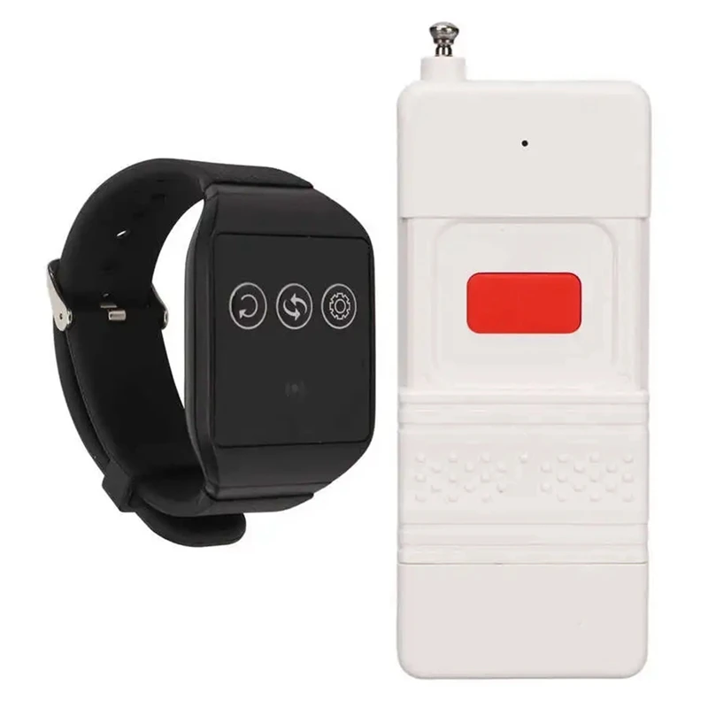 

Caregiver Pager SOS Call Button Transmitter Receiver Nurse Alert System Black & White For Elderly Patient