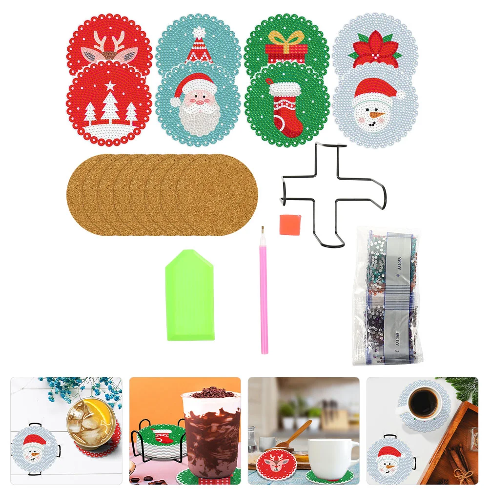 

Diamondcoasters Christmas Diy Crystal Cup Mat Paintings Kitsbead Embroidery Drinks Corkadults Non Painting 5D