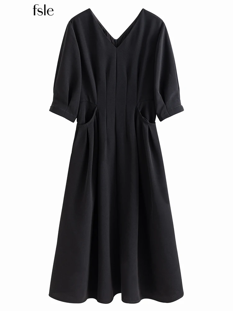 

Женский Стиль Хепберн FSLE, Черные вставки на осень