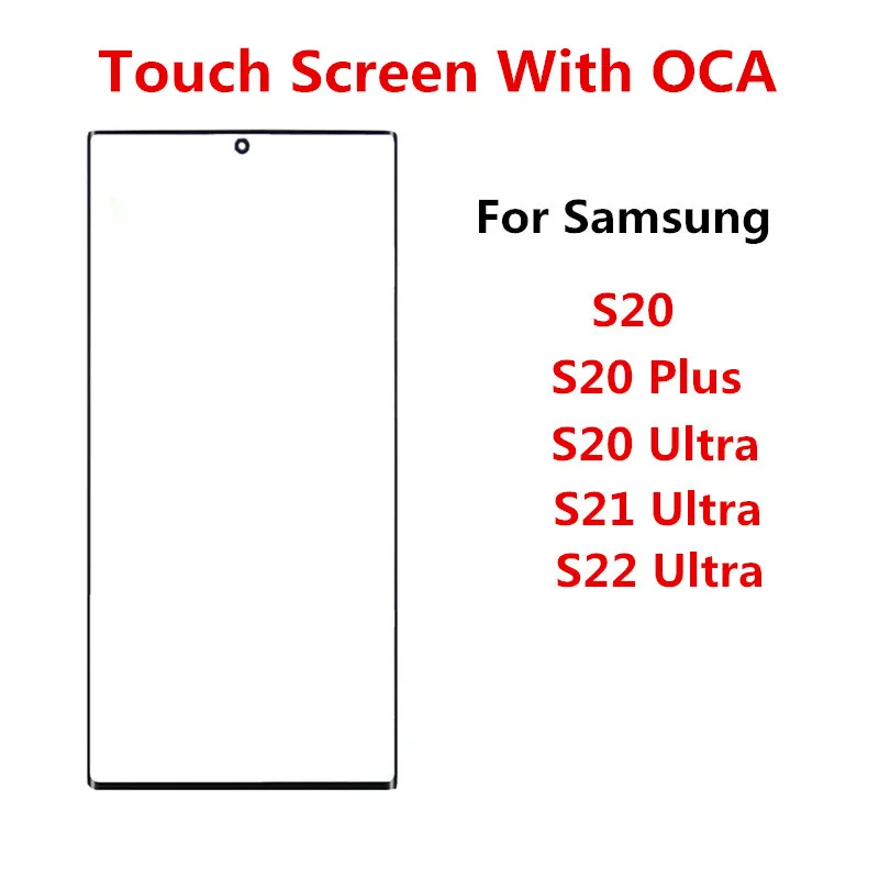 

Outer Screen For Samsung Galaxy S20 Plus S21 S22 Ultra Front Touch Panel LCD Display Glass Cover Lens Repair Replace Parts + OCA