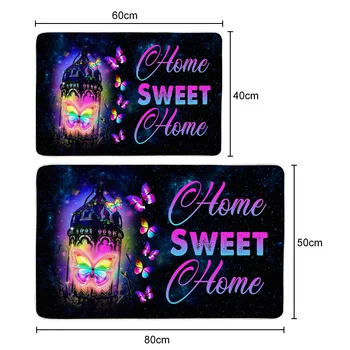 BlessLiving Colorful Light Butterfly Small Carpet Pretty Insects Area Rugs Girls Bedroom Kitchen Doormats Decor Non-slip Mats 3