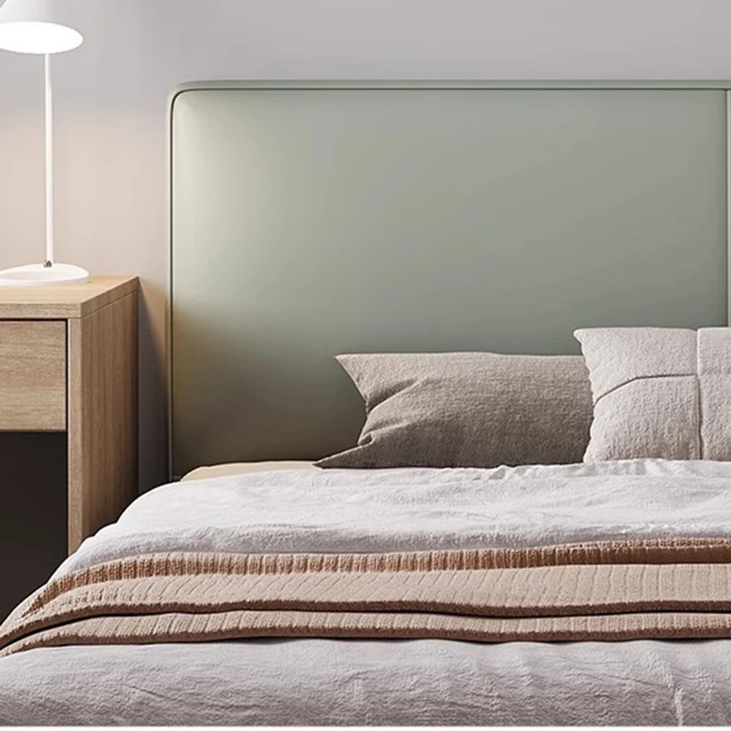 Европейские эстетические кровати в скандинавском стиле кожаные на платформе для