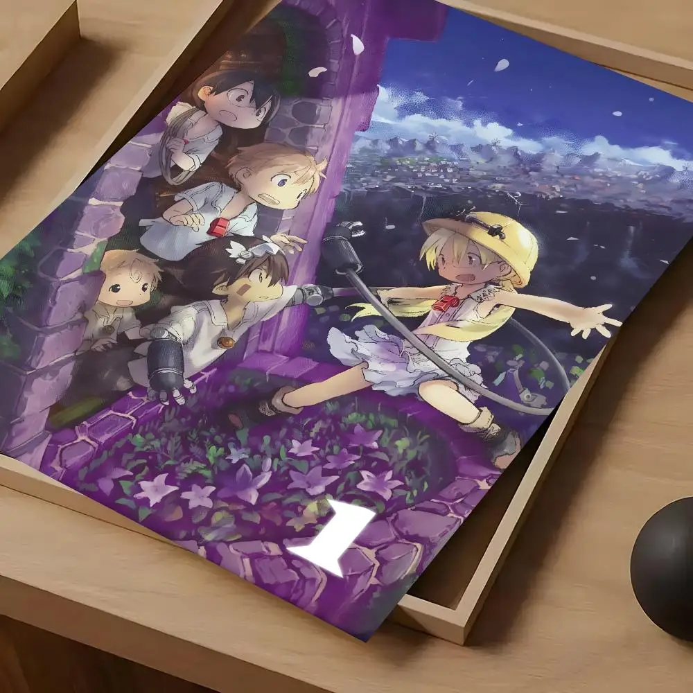 Фото Постер «Made In Abyss» для самостоятельной печати, водонепроницаемая самоклеящаяся художественная бумага, наклейка для кофейни, бара, декора стен комнаты №4