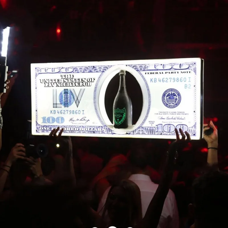 

Светодиодный светящийся дисплей с изображением доллара США 100 долларов банкнот шампанского прославитель ВИП-Бенджамина для презентаций дл...