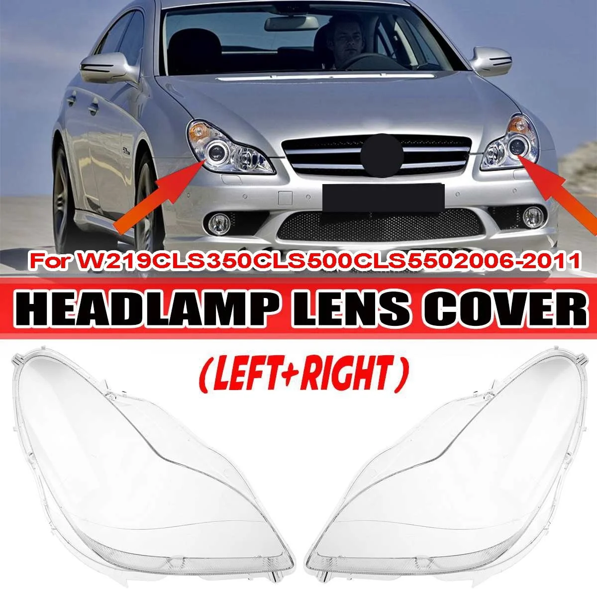 

Защитная крышка для левой фары, прозрачная крышка для объектива, крышка для фары A2198203061 для Mercedes-Benz CLS W219 2006-2011