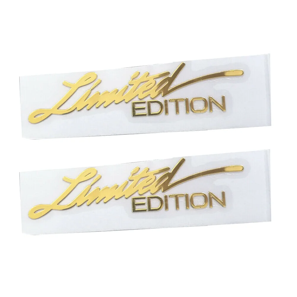 

2x 3D Universal Gold Emblem Badge Metal Sticker DIY Limited Edition Logo Decal Car Accessories Install Everywhere 1.8X7.5cm