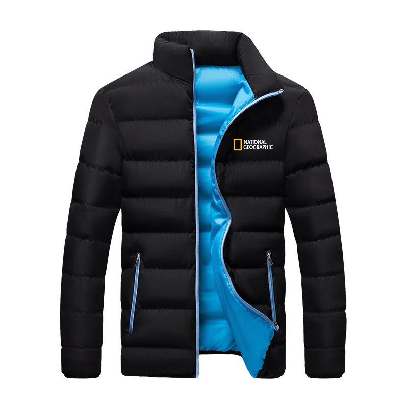 

Nationals Geographics Fall Winter Men Jackets Warm Thick Coats Men's Slim, Stand-up Collar, Zipper, Windproof, Casual Jacket