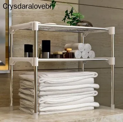 

Adjustable Steel Microwave Oven Shelf Detachable Rack Kitchen Tableware Shelves Home Bathroom Storage Rack Holder
