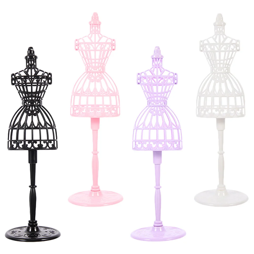 

4pcs Clothes Display Rack Miniature Mannequin Model House Accessory Mini Costume Holder