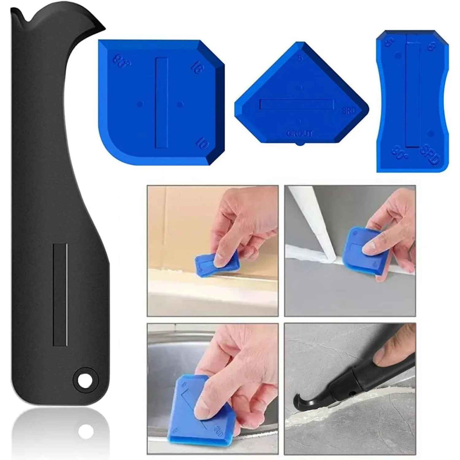 Многофункциональный Инструмент Для Удаления Силикона 3-в-1 Скребок Затирки