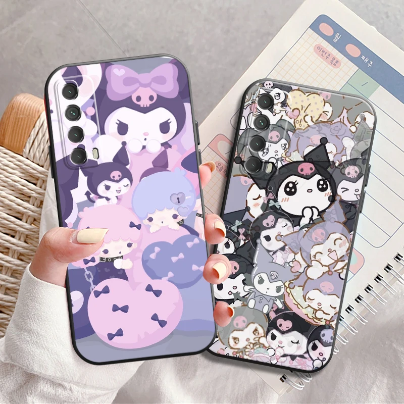 

Hello Kitty Cute Phone Case For Huawei Y7S Y9A Y6 2019 Y7P 2020 Y8S Y7 2019 Y9 2019 Funda Coque Liquid Silicon Soft Carcasa
