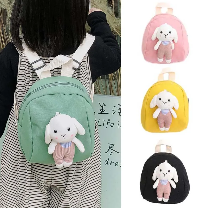 

2023 New Children's Backpack Cartoon Bunny Dolls School Bag Multi-Functional Kindergarten Zipper Backpacks for Girl Boys Gifts