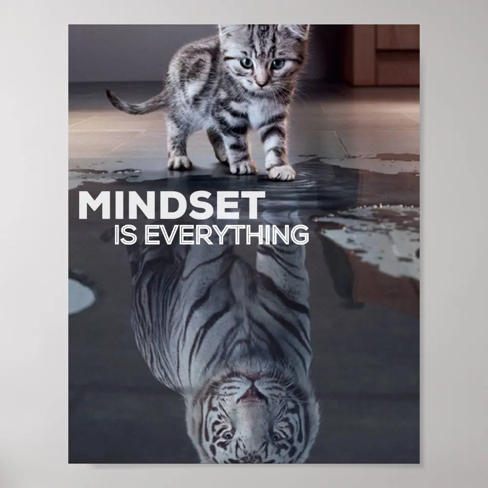 Постер Mindset Is All, Декор, винтажный современный постер для комнаты, домашняя живопись, картина, смешная роспись, настенное искусство, Декор без рамки