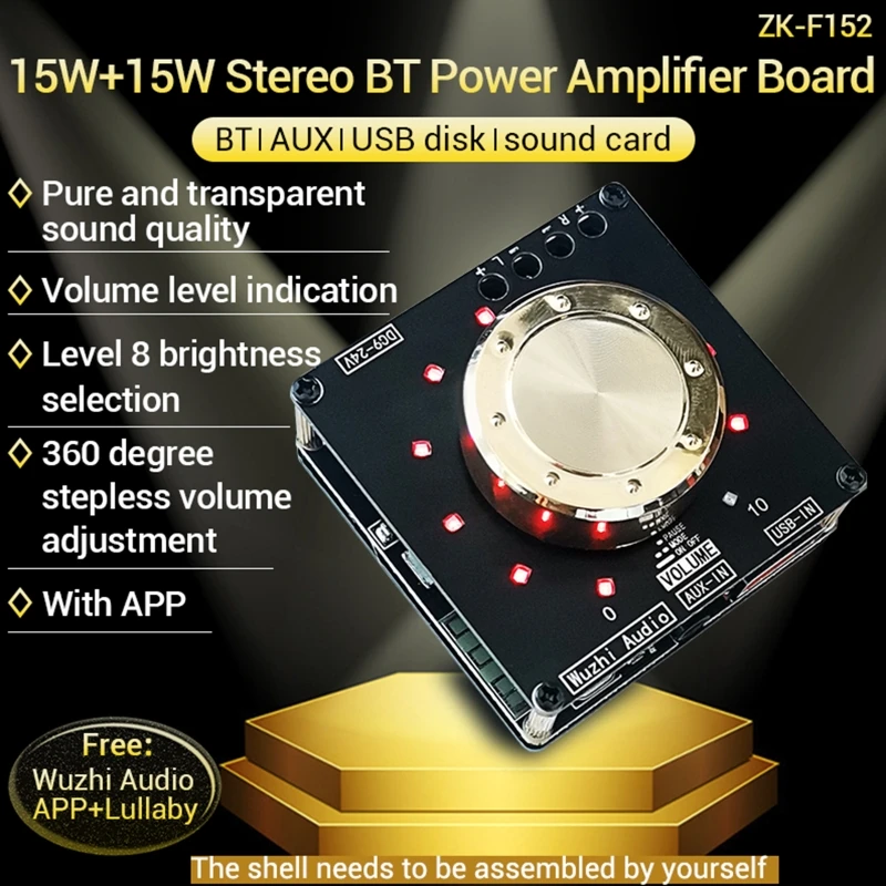 

Power Amplifier Board Bluetooth-compatible 2.0 Channel Power Amplifier Module 15W+15W BT- Name/Password Drop Shipping