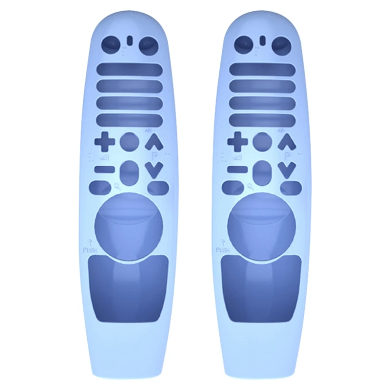 

2 Защитных силиконовых чехла, моющийся чехол для Amazon LG AN-MR600 AN-MR650 AN-MR18BA, светящийся синий с дистанционным управлением