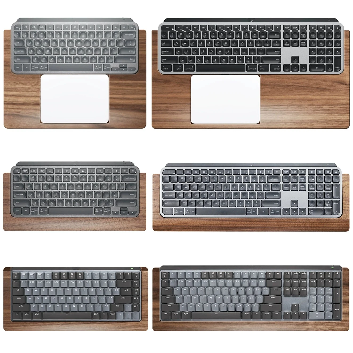 Фото Подставка для клавиатуры из орехового дерева для MX Keys/MX Mechanical/Craft Tray, подставка для запястий Miaokong Touchpad Box, подставка для рук из массива дерева №1
