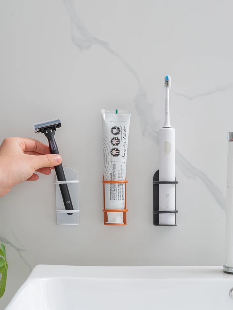 

Wall-Mounted Toothbrush Holder Toilet Punch-Free Iron Tooth-Cleaners Storage Rack Toothbrush Holder Storage Rack