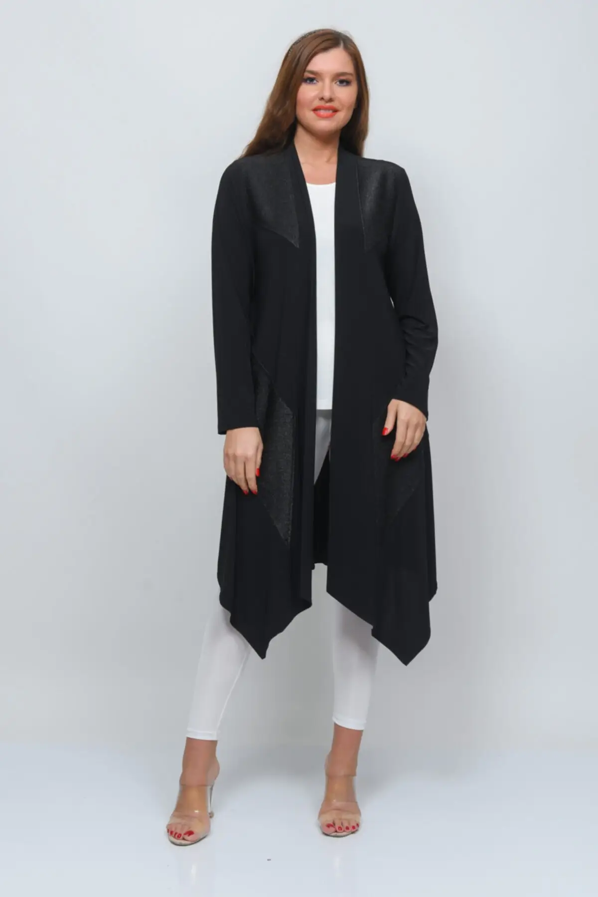 

Women's Cardigan Elegant Sandy Glittery embroidery Plus Size Fashion Mom Casual Knitted Quality Fashion Sweaters Loose Jumper