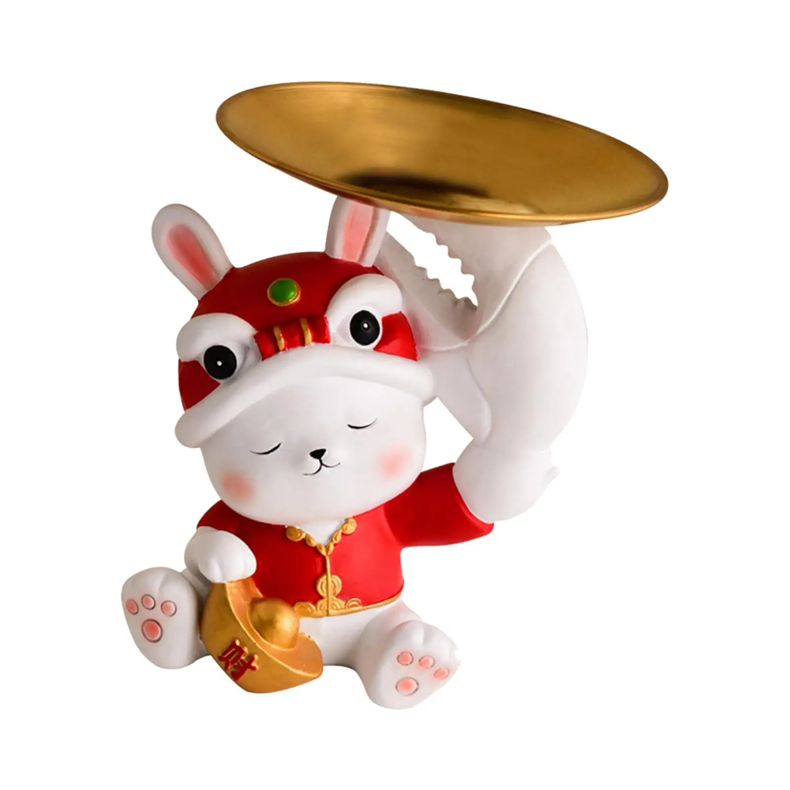 

Статуэтка кролика в китайском стиле, декоративный демонстрационный держатель для ключей, поднос для хранения из смолы с зажимами, декорати...