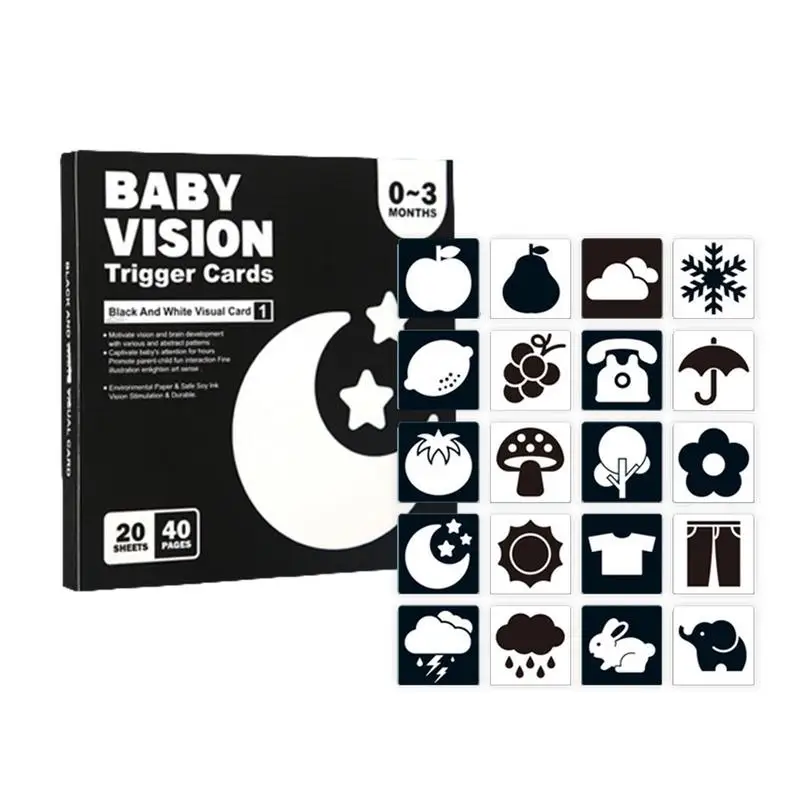 

High Contrast Cards For Newborn Black And White Visual Stimulation Contrast Flash Cards Learning Activity Cards Montessori
