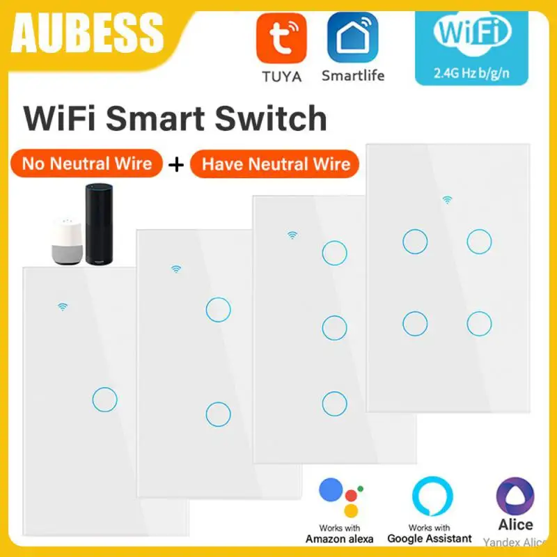 

Управление через Приложение Поддержка Alexa Google Home Многофункциональный умный пульт дистанционного управления из закаленного стекла нейтральный провод/без нейтрального провода Tuya Wif