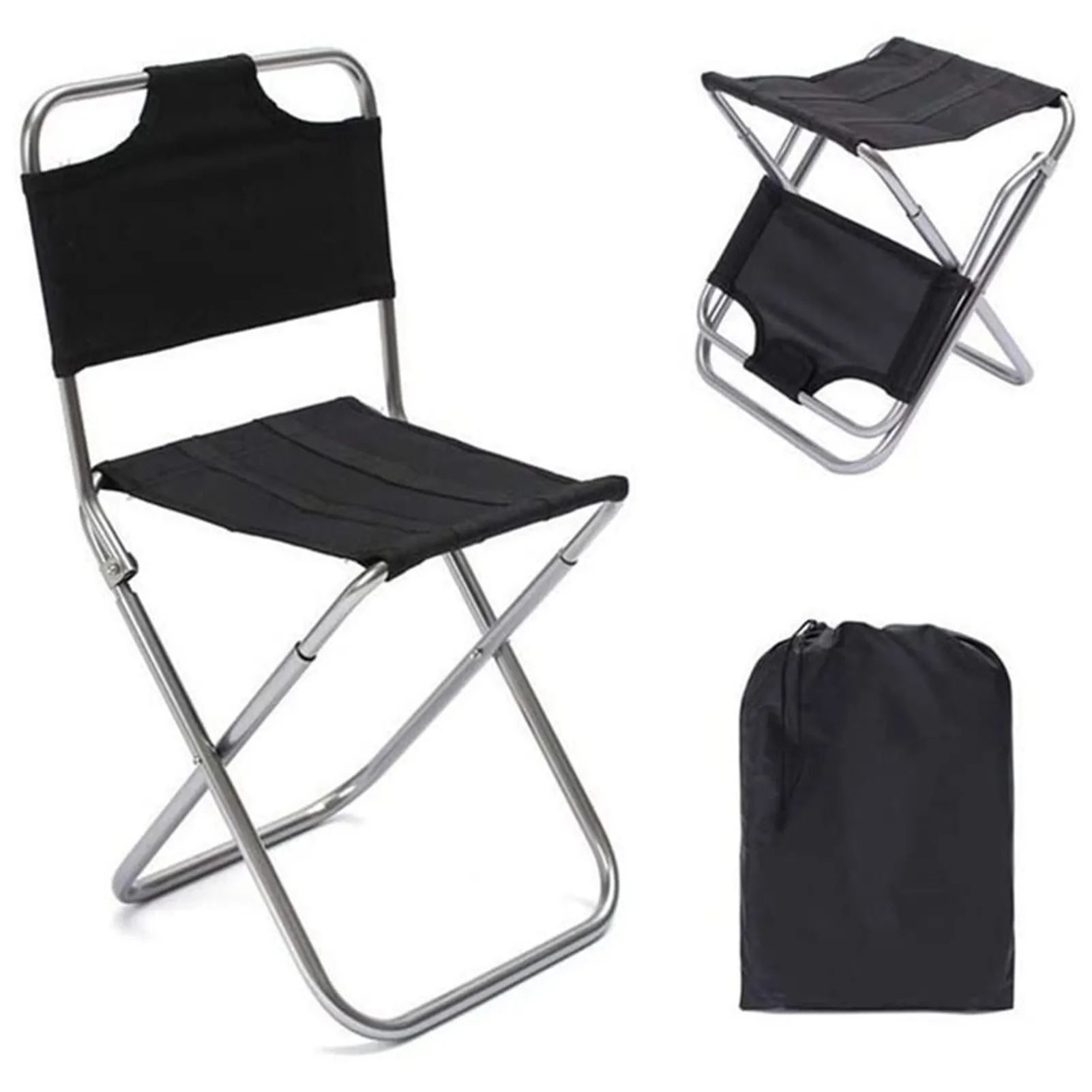 

Складной стул для кемпинга, складное рыболовное кресло, легкий лагерный стул, портативные компактные стулья с сумкой для переноски, для ули...