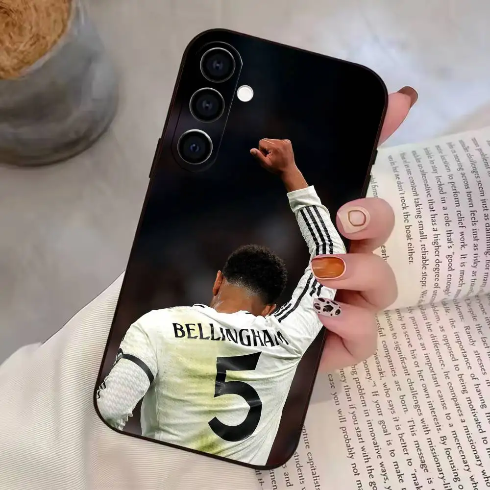 Фото Чехол для телефона B-Bellingham N-No.5 Football Jersey для Galaxy Samsung A72, A53, A71, A70, A52, A73, A51, силиконовый, черный, мягкий №5