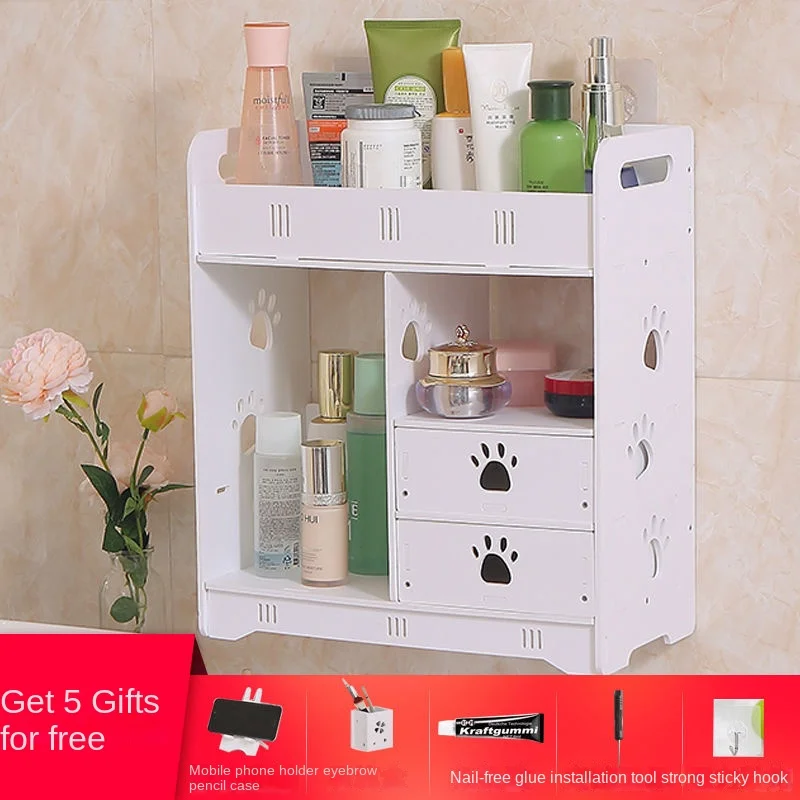 

Настенная полка для хранения макияжа, для ухода за кожей