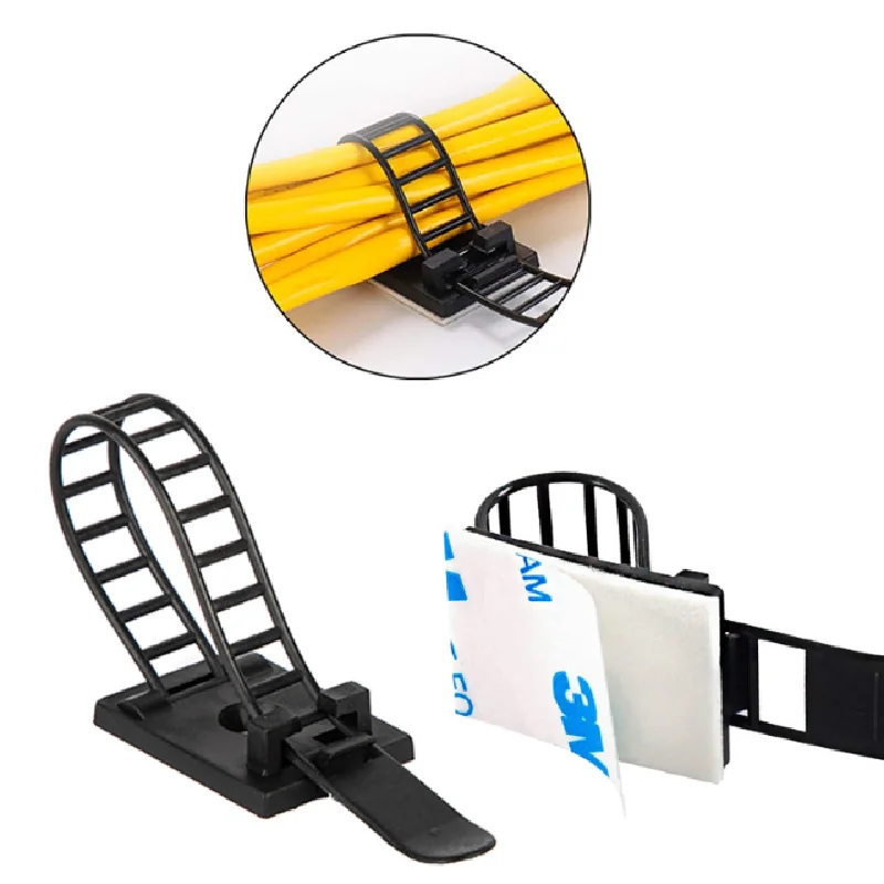 

Adjustable Cable Organizer Wire Winder Clip Earphone Holder Self Adhesive Mouse Keyboard Cord Management USB Charger Protector