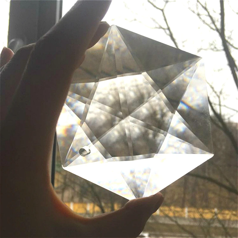 

100mm Crystal Hexagon Star Shape Chandelier Pendants Glass Prisms Suncatchers Lighting Parts Wedding Home Decoration