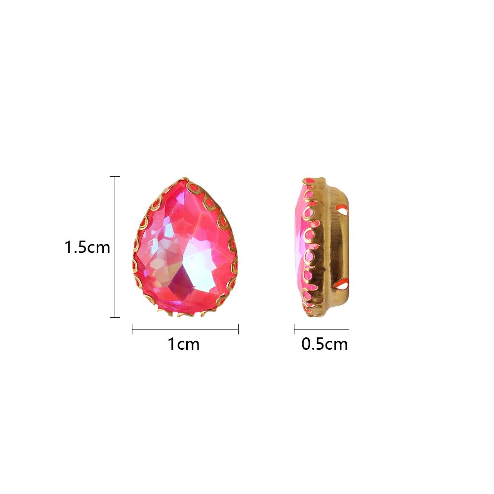 Стеклянные стразы в форме сердца 20 шт