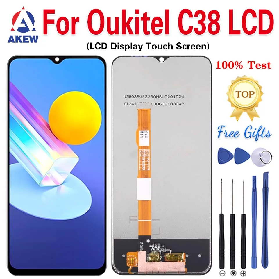 Фото AKEW 6,6 ''Новый оригинальный ЖК-дисплей для OUKITEL C38, Oukitel C38, дигитайзер сенсорного экрана в сборе, запасные части для телефона Pantalla №1