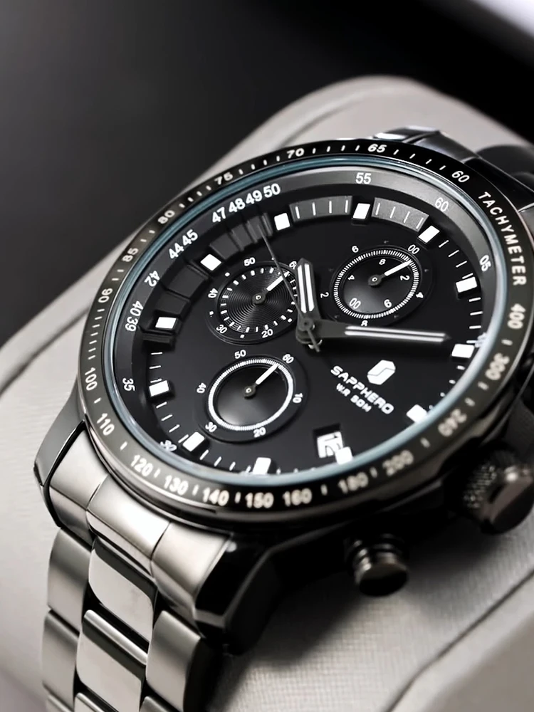 SAPPHERO Мужские часы Элитные бренды Кварцевые водонепроницаемые Элегантные
