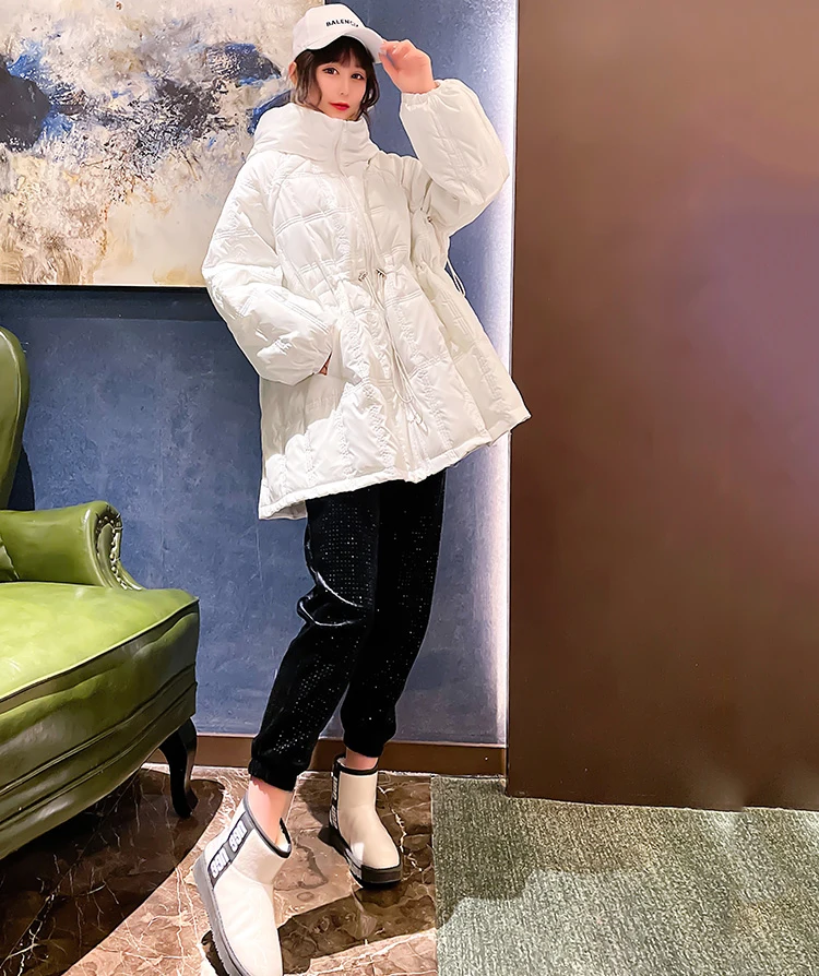 Candy Color Cotton-padded Jacket Women's Winter 2023 New Loose Korean Puffy Coat Warm Hooded Bright Outwear Pregnant Can Wear