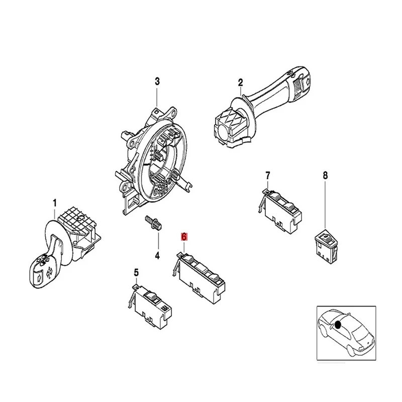 61316902184 деталь переключателя стеклоподъемника для интерьера BMW 3 серии E46 седан