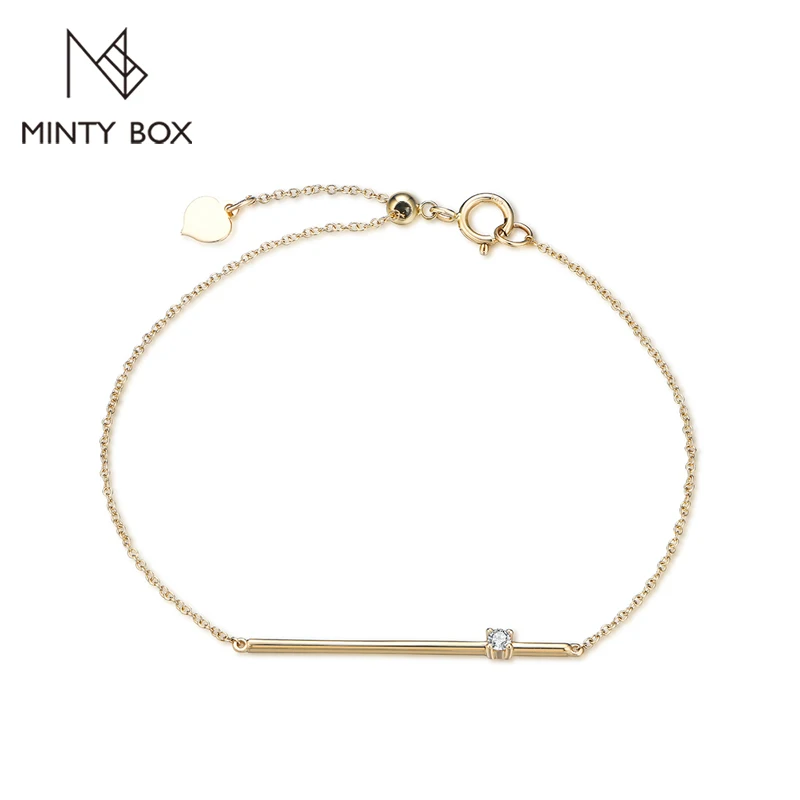 

MINTYBOX New in 10K 14K 18K Gold Moissanite Bracelet for Women Adjustable Chain Buckle Fine Jewelry Wedding Gift Free Shipping