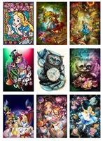 5d diamond painting alice wonderland full square round diamond art for adults and kids embroidery diamond mosaic home decor