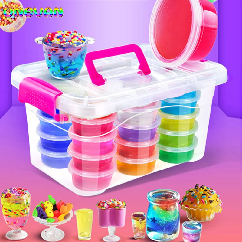 12-24 цветов DIY цветной градиентный кристаллический грязь разноцветный слайм