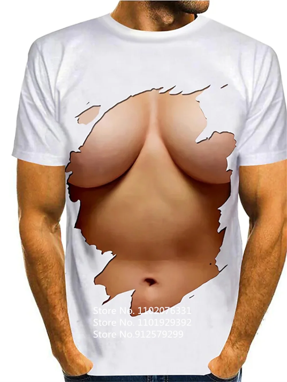 

BIANYILONG brand T-shirt funny fitness running muscle men's T-shirt 3D printing casual round neck short-sleeved sports T-shirt