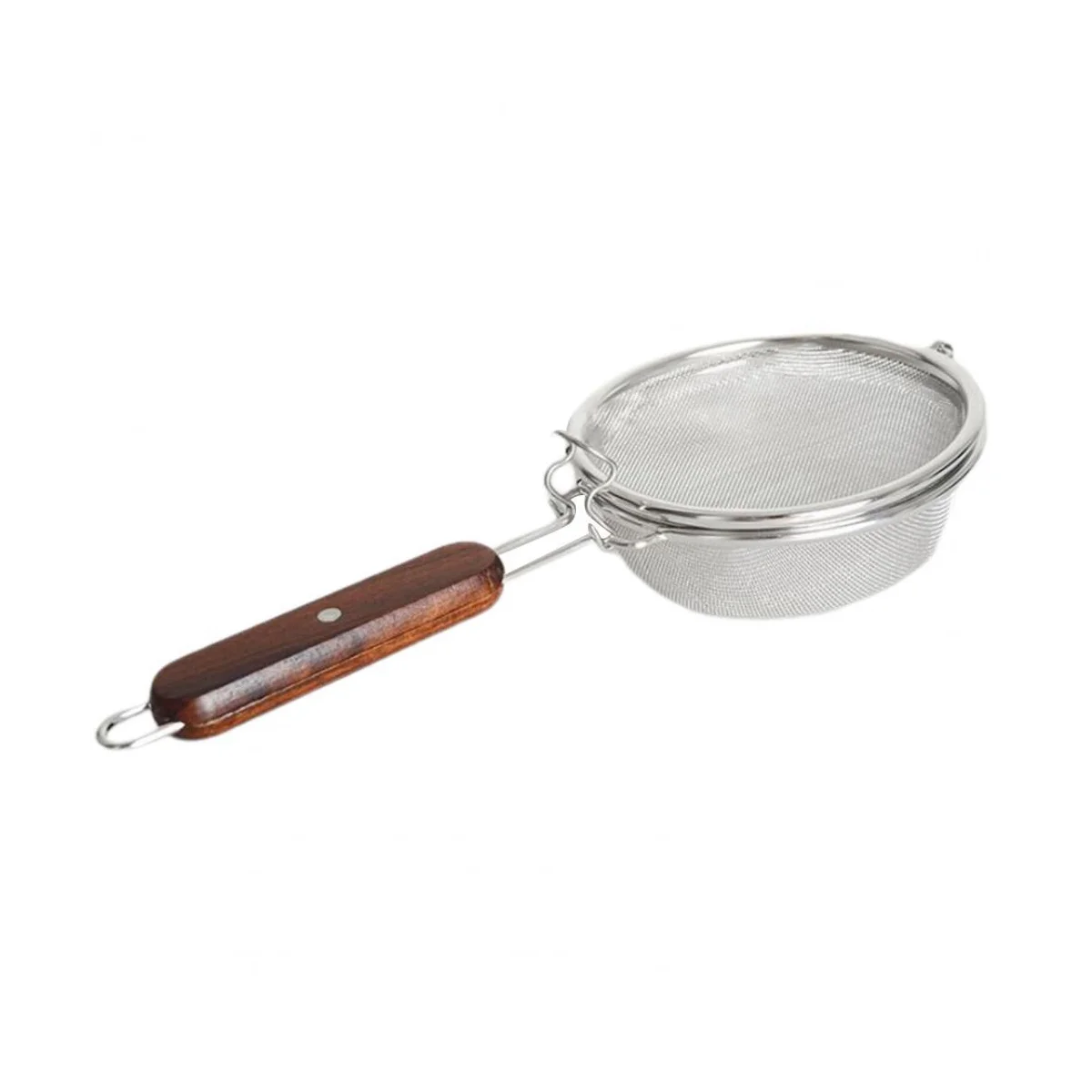Фильтры для кофе сетка жарки из нержавеющей стали с деревянной ручкой дома