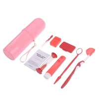 8pcs orthodontic dental care kit set braces toothbrushfoldable dental mirror interdental brush and more with carrying case