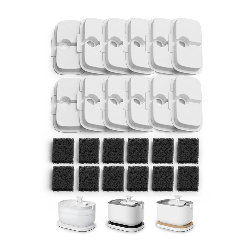 12 шт. сменные фильтры для беспроводного водяного фонтана кошек Dockstream PLWF005/PLWF115/WF105