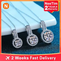 neetim 5ct moissanite necklace for women 14k gold plated 925 sterling silver necklace lab diamond necklaceswith gra certified