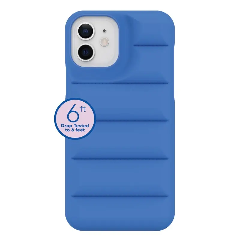 2023 new for Puffer Soft Quilted Phone Case for iPhone 12 and iPhone 12 Pro - Cobalt