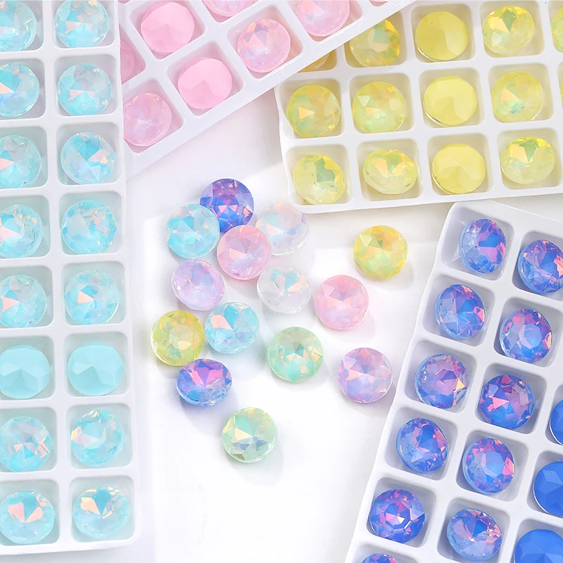 Круглые стеклянные стразы 8 мм для украшения поделок аксессуары заостренные