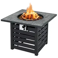 32" Square Propane Fire Pit Table for Patio w/Lava Rocks Rain Cover 50,000 BTU
