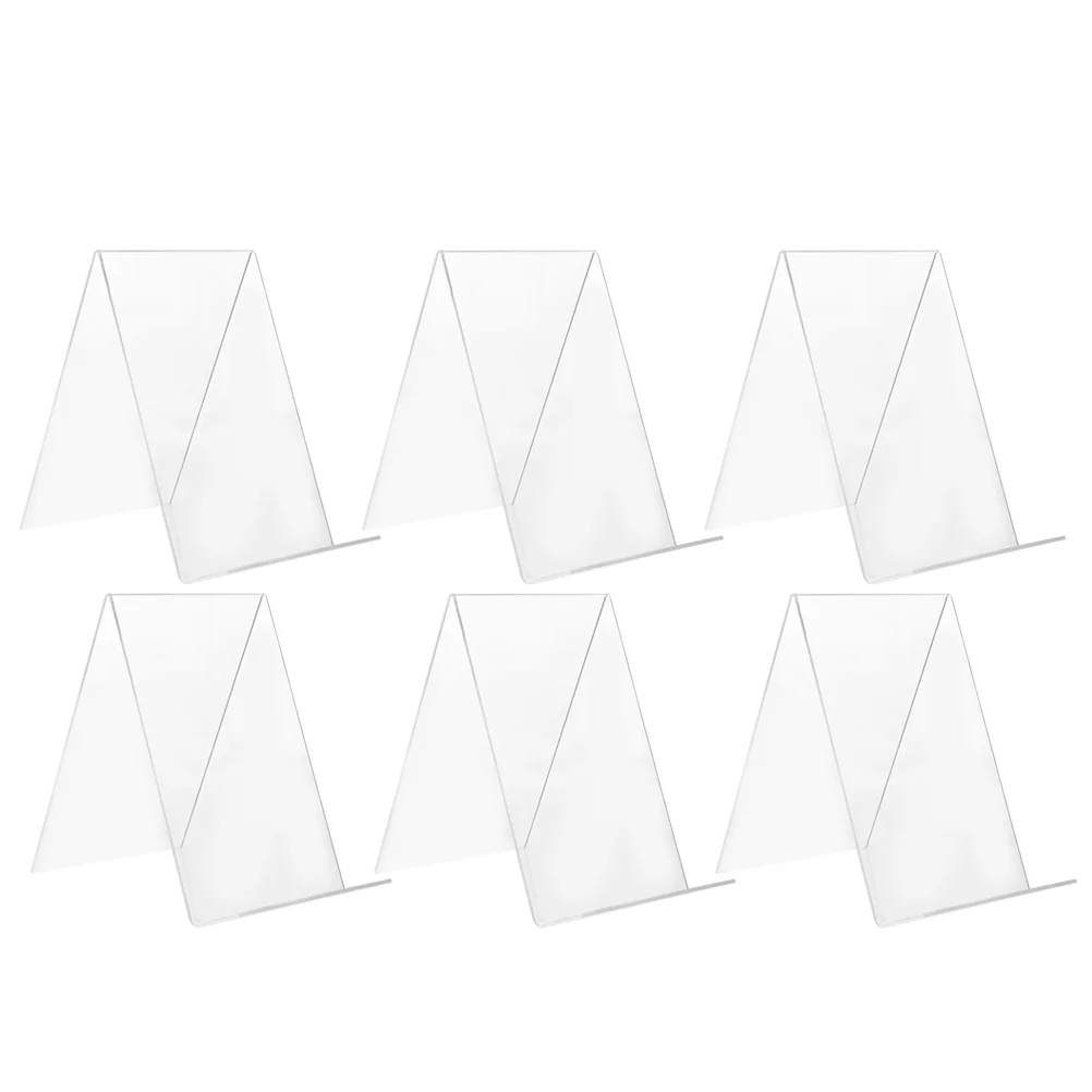 

6 Pcs Acrylic Office Photo Easel Stand Transparent Book Display Holder File Stands