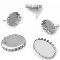 20pcs stainless steel 1318m 1825mm crown ear stud earrings diy jewelry wholesale does not fade