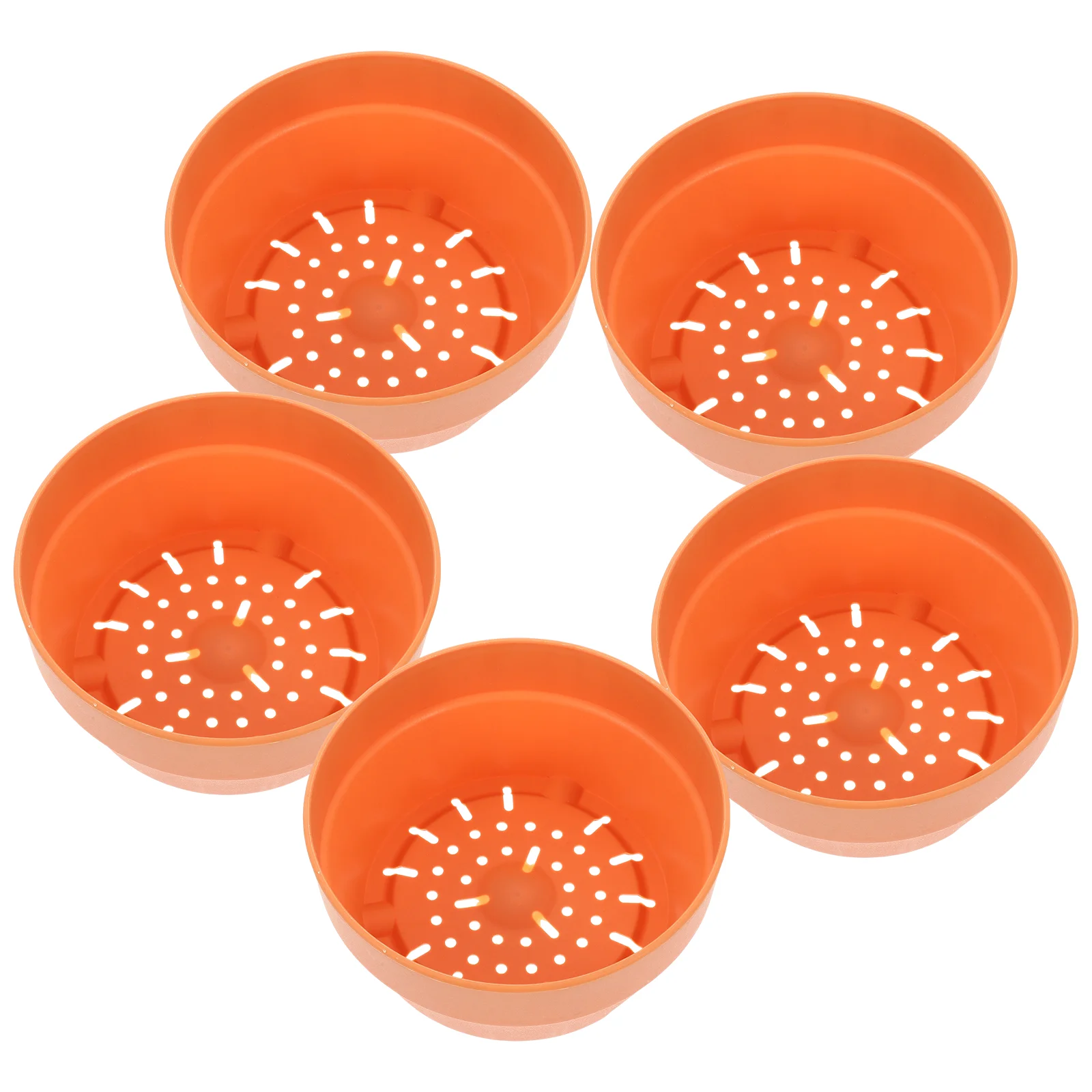 

6 Pcs Round Flower Pot Plastic Containers Bonsai Drainage Basin Garden Supplies