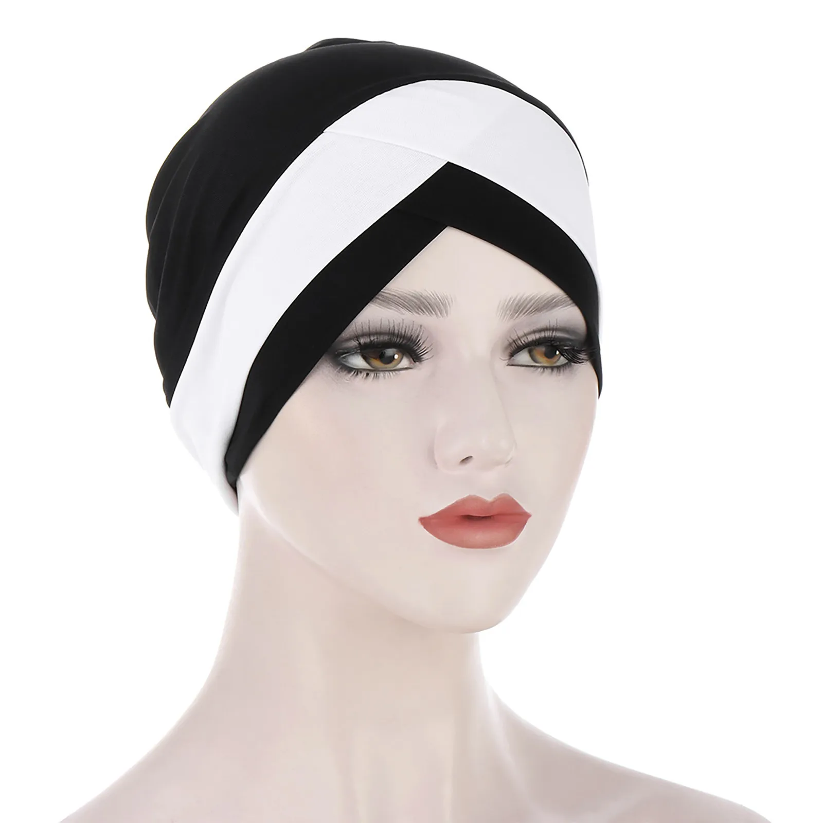 

Women Muslim Stretch Turban Hat Chemo Cap Hair Loss Head Scarf Wrap Cap Foulard Musulmane Pour Femmes Muslim Women's Hijabs